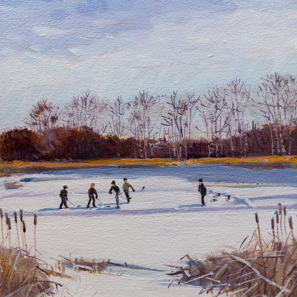 Yesterday I Sharpened the Boys Skates | 9" x 12" Oil on Panel Peter Shostak