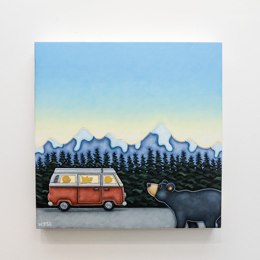 Mt. Joy was Playing on the Radio | 16" x 16" Acrylic on Birch Panel Peter Wyse