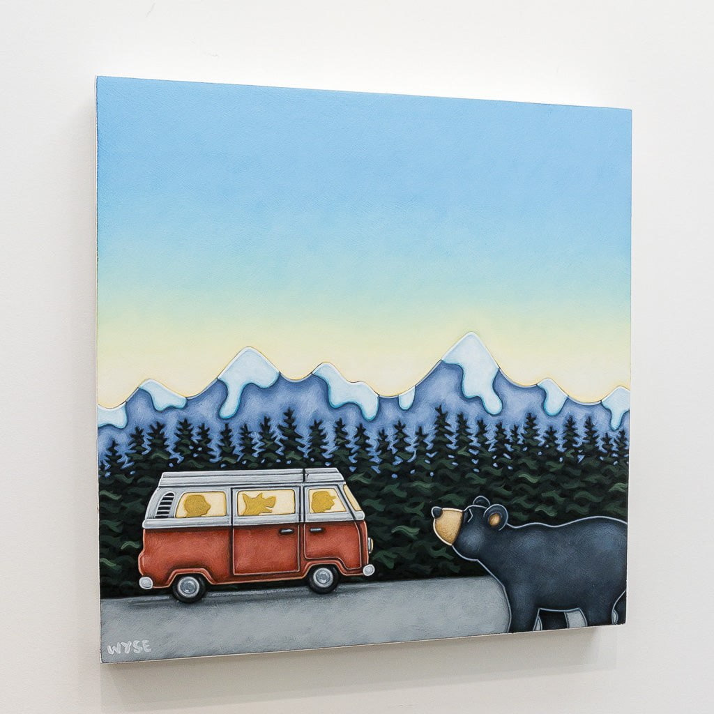 Mt. Joy was Playing on the Radio | 16" x 16" Acrylic on Birch Panel Peter Wyse