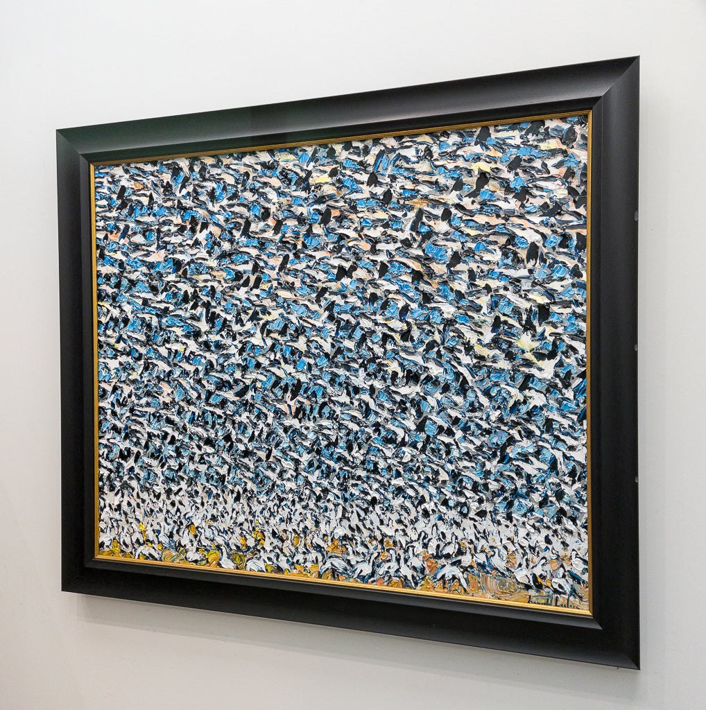 Migration d'automne les Oies Blanches | 30" x 36" Oil on Canvas Raynald Leclerc