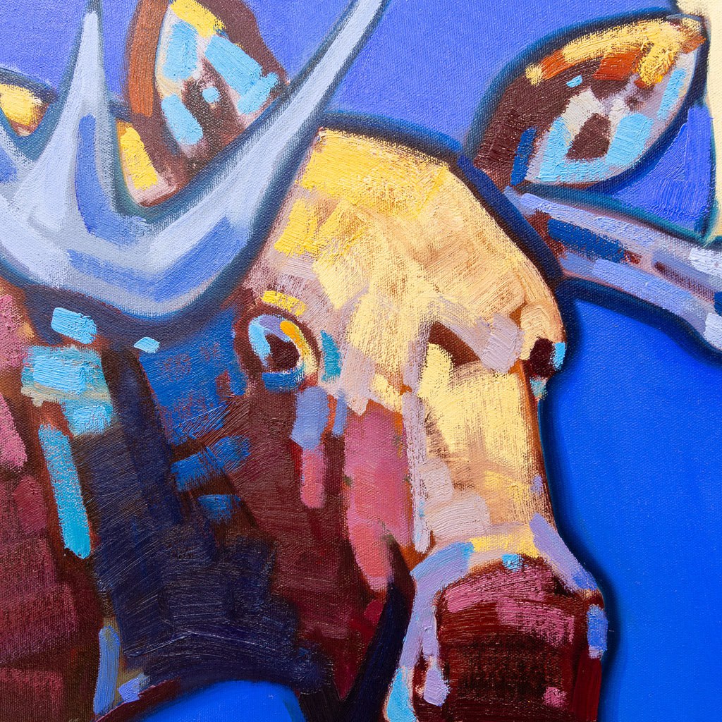 Blue Bull | 24" x 30" Oil on Canvas Cameron Bird