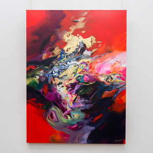 Annabelle Marquis Inferno | 48" x 36" Mixed Media on Canvas