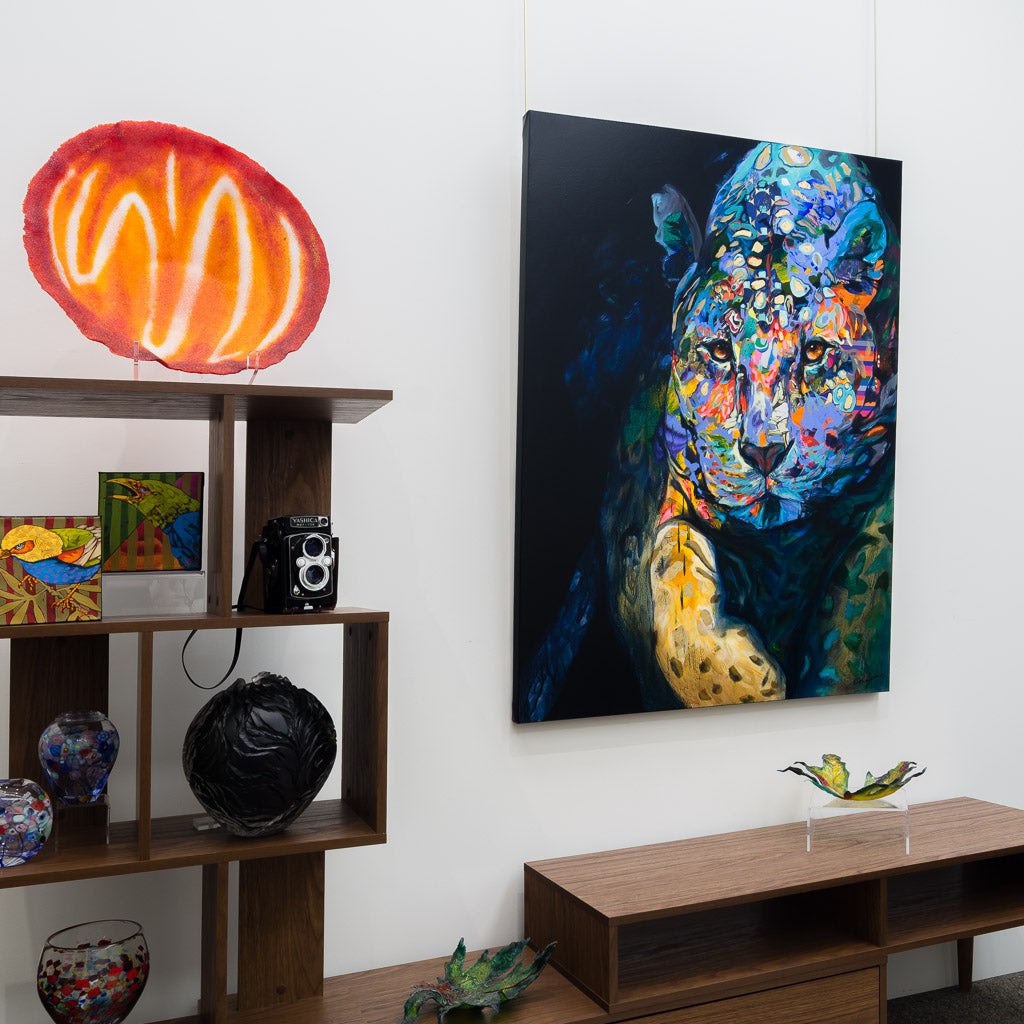 Panthera Pardus | 48" x 36" Mixed Media on Canvas Annabelle Marquis