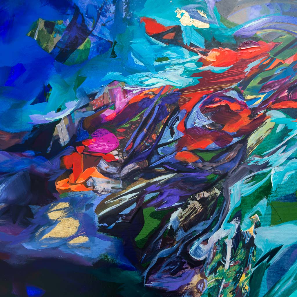 Aqua Terra | 48" x 40" Mixed Media on canvas Annabelle Marquis