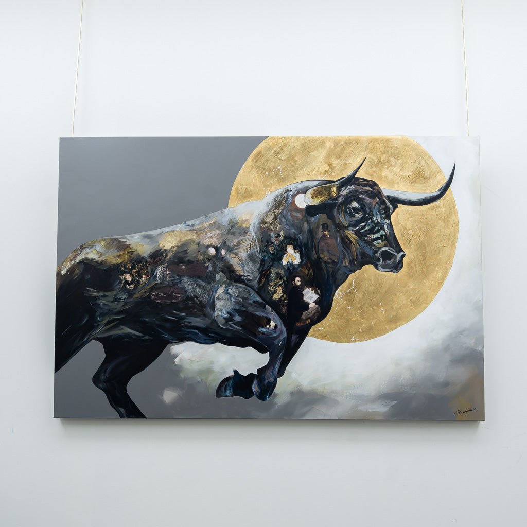 Full Moon Taurus | 40&quot; x 60&quot; Mixed Media on Canvas Annabelle Marquis