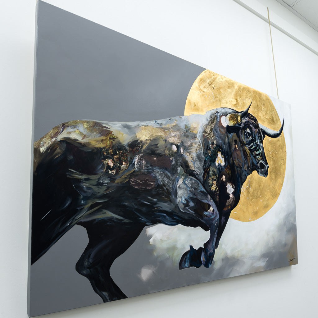 Full Moon Taurus | 40" x 60" Mixed Media on Canvas Annabelle Marquis