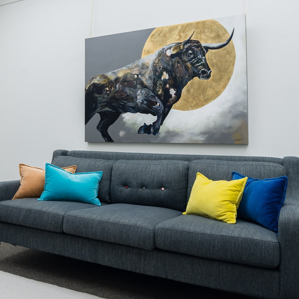 Full Moon Taurus | 40" x 60" Mixed Media on Canvas Annabelle Marquis