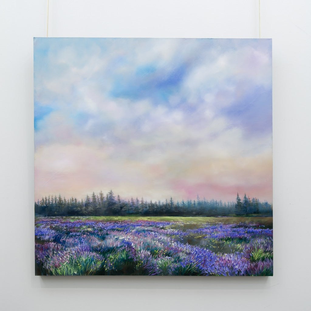 Richard Cole Lavender Skies | 44" x 44" Oil & Mixed Media on Canvas