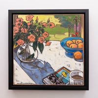 Bouquet de Roses Sur Nappe Blanche