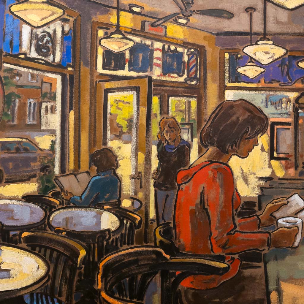 Restro Rue Laurier | 36" x 48" Oil on Canvas Jeannette Perreault