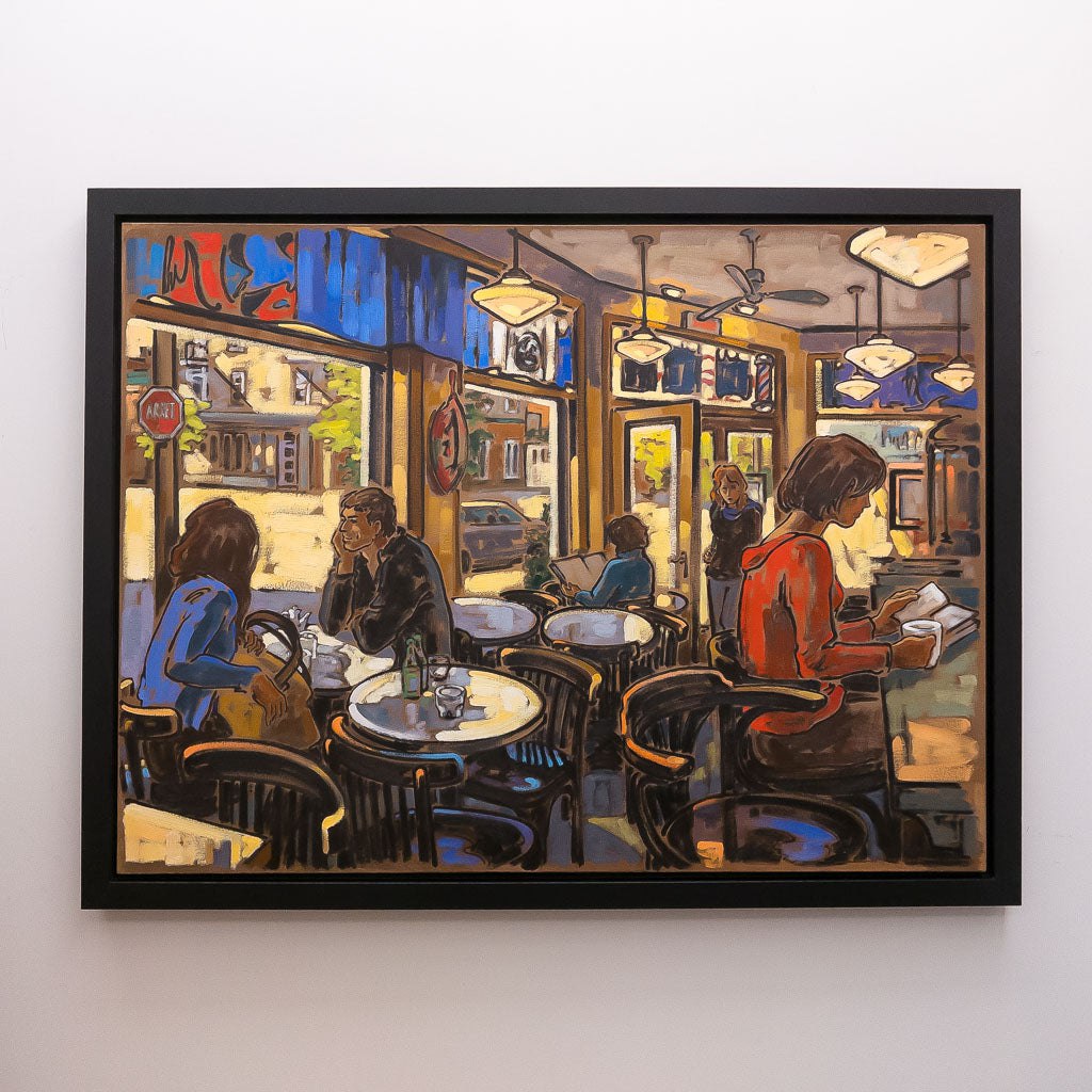 Restro Rue Laurier | 36&quot; x 48&quot; Oil on Canvas Jeannette Perreault