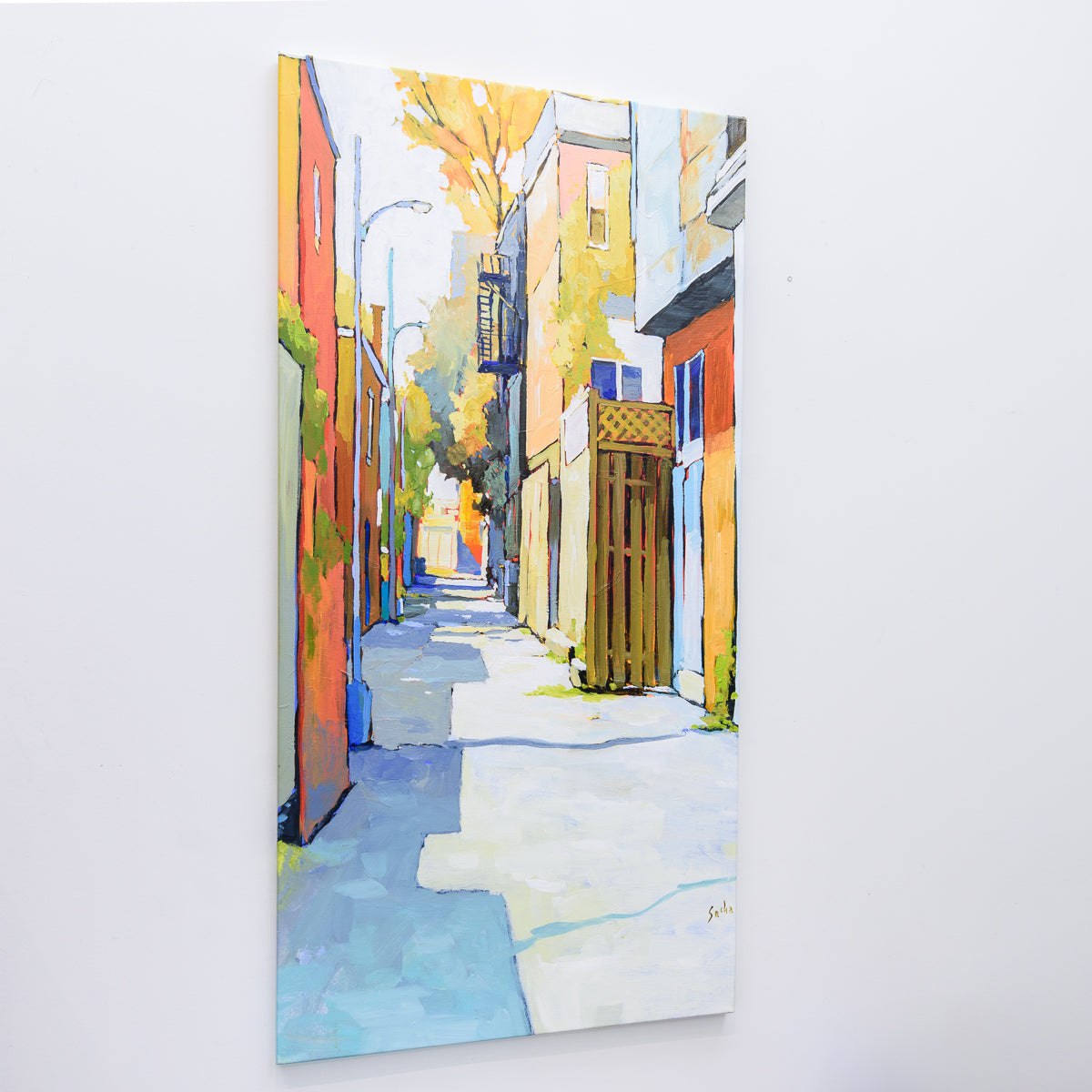 Ruelle Longue Ombre Turquoise | 48" x 24" Acrylic on Canvas Sacha Barrette