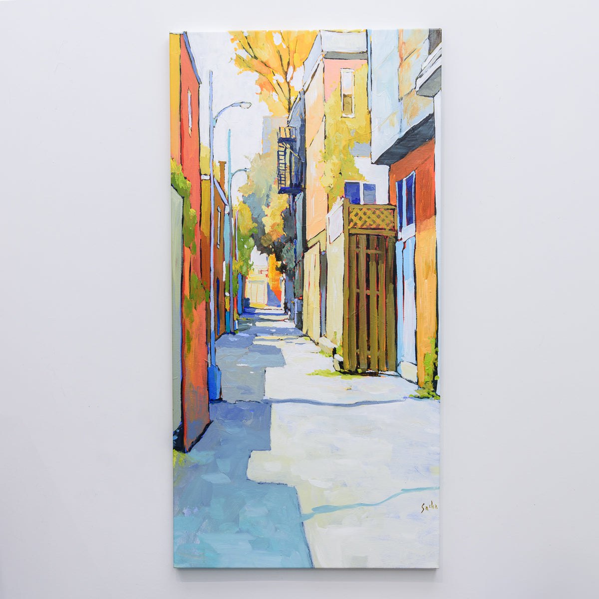 Ruelle Longue Ombre Turquoise | 48&quot; x 24&quot; Acrylic on Canvas Sacha Barrette