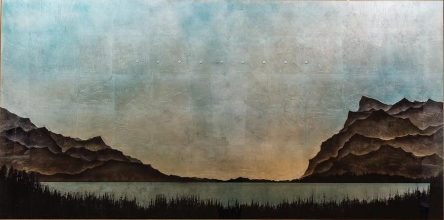 The Still of Evening | 31.5" x 63 mixed media on panel David Graff