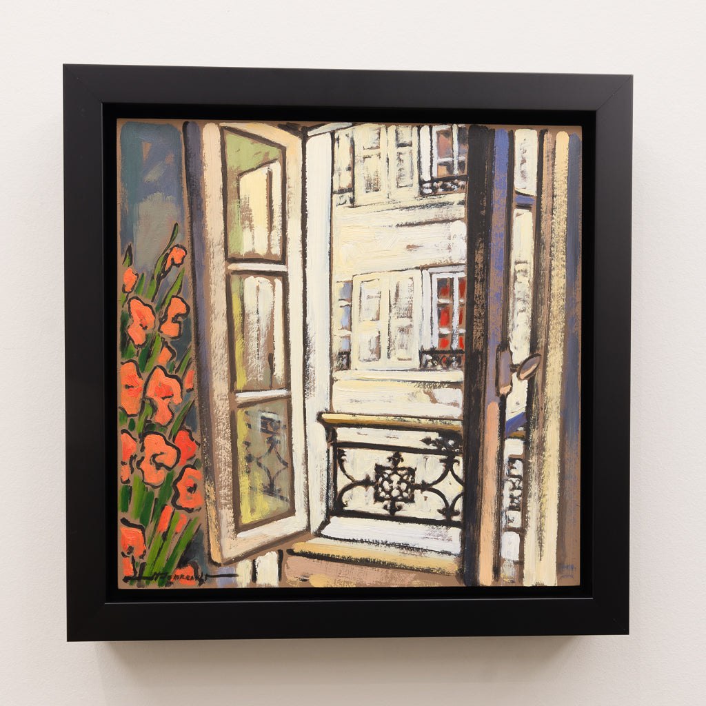 Fenêtre Ouverte à Montmartre | 12&quot; x 12&quot; Oil on Canvas Jeannette Perreault