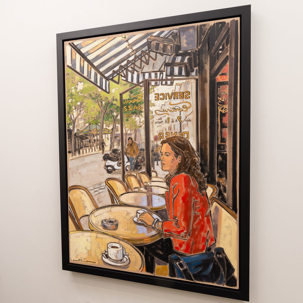 Le Saint-Jean, Rue des Abbesses | 48" x 36" Oil on Canvas Jeannette Perreault