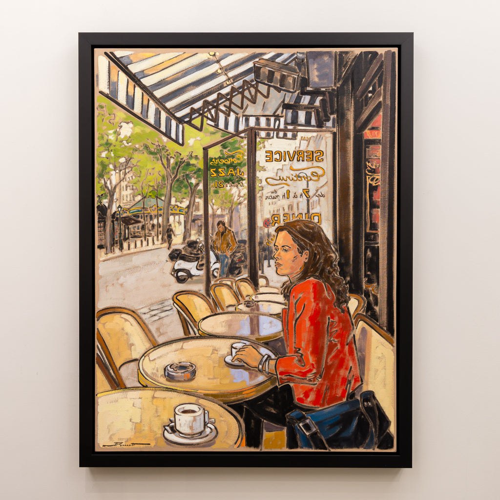 Le Saint-Jean, Rue des Abbesses | 48&quot; x 36&quot; Oil on Canvas Jeannette Perreault