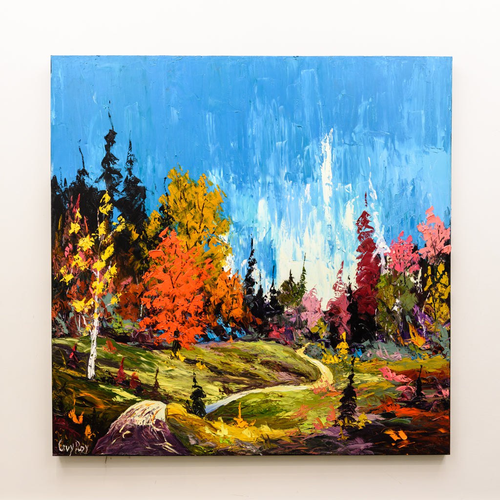 En Bas des Cascades | 60" x 60" Oil on Canvas Guy Roy