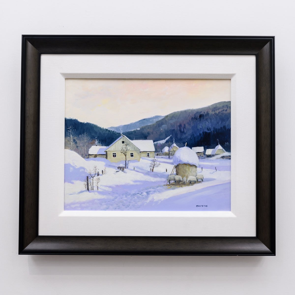 Village in the Carpathian Mountains | 16&quot; x 20&quot; Oil on Canvas Peter Shostak