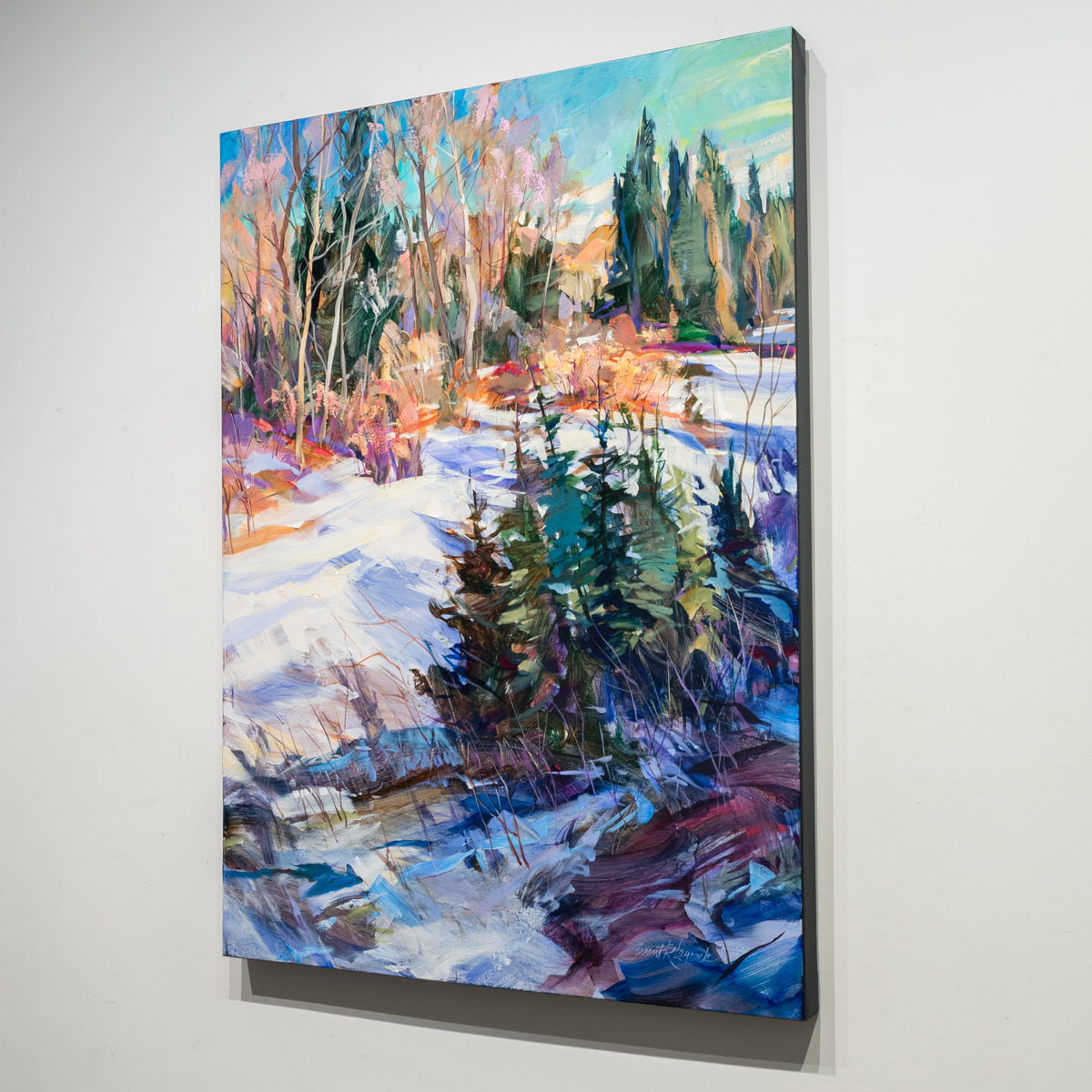 Shadows on the Frozen Creek | 40" × 30" Acrylic on Canvas Brent Laycock RCA