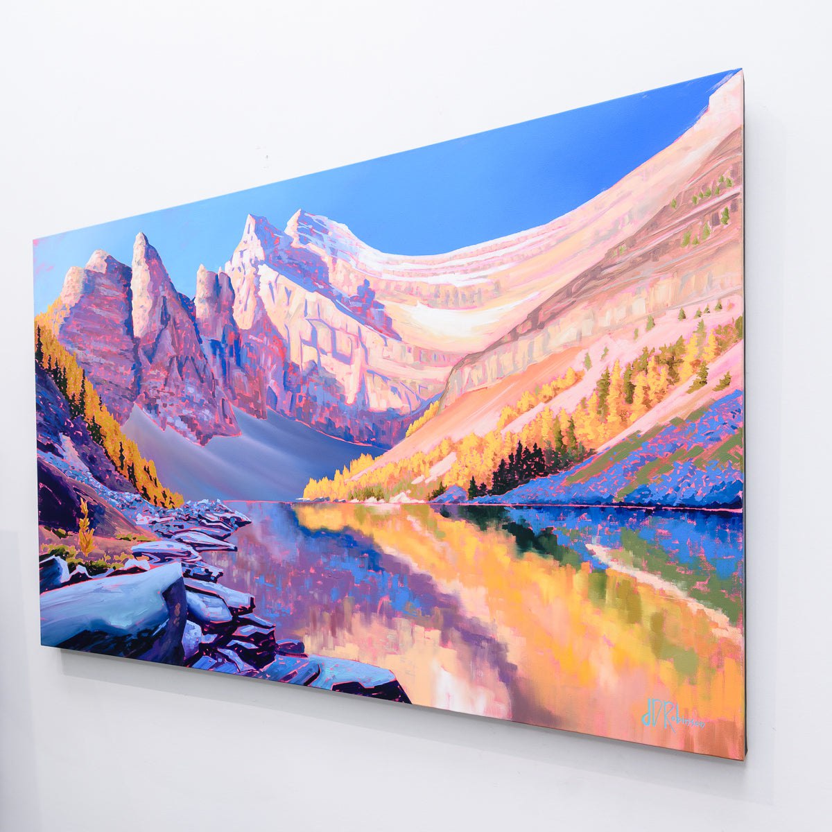 Along Lake Agnes Shoreline | 30" x 48" Acrylic on Canvas Jenna D. Robinson