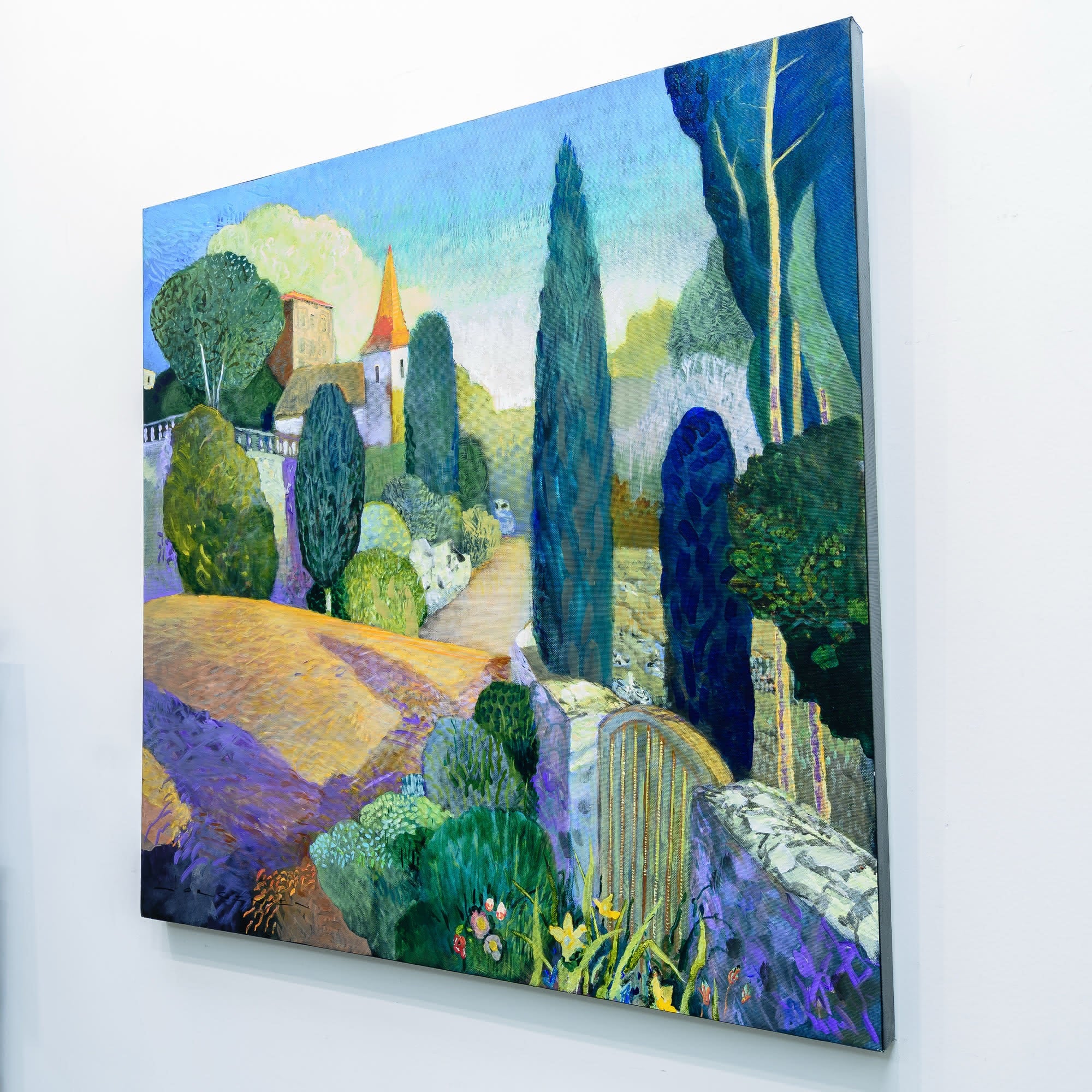 The Stone Fence Near Roquelaure | 36" x 36" Acrylic on Canvas Paul Jorgensen