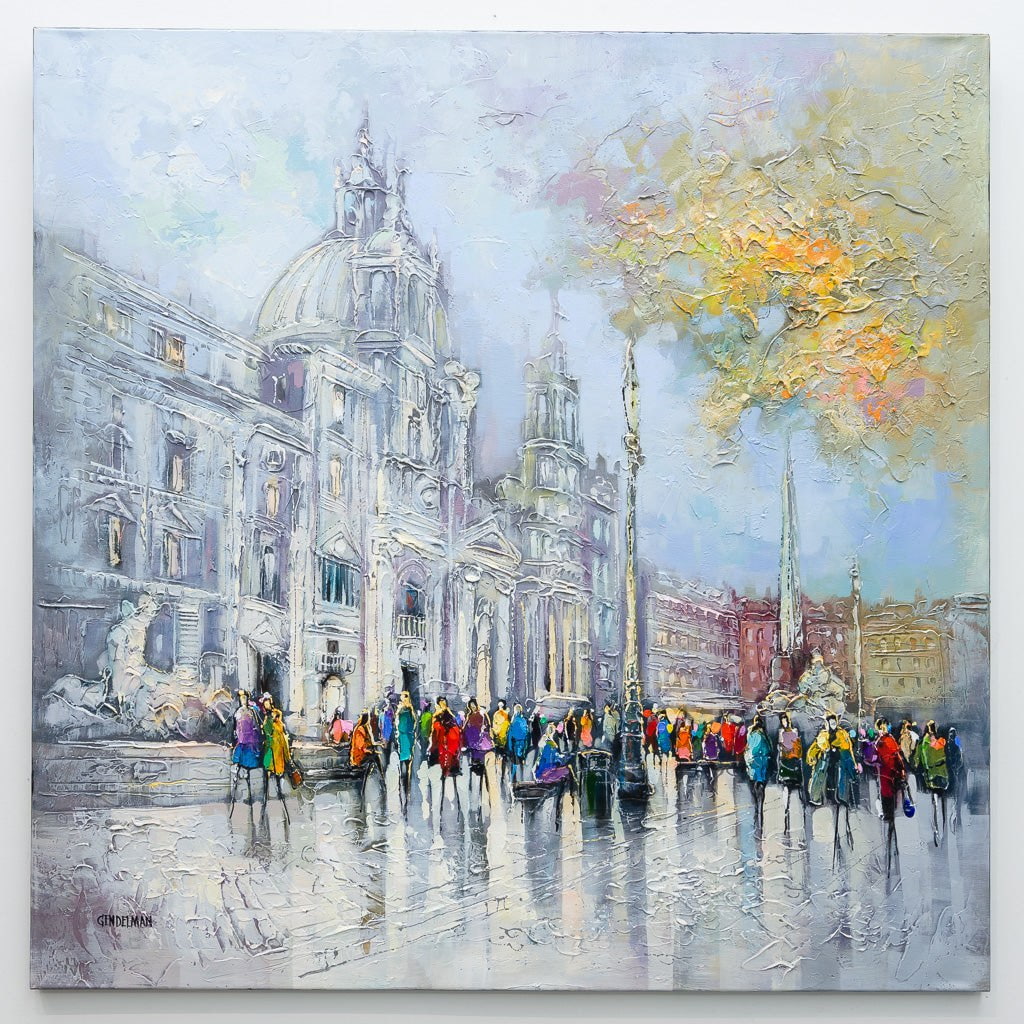 Steps Through History | 40" x 40" Acrylic on Canvas Irene Gendelman
