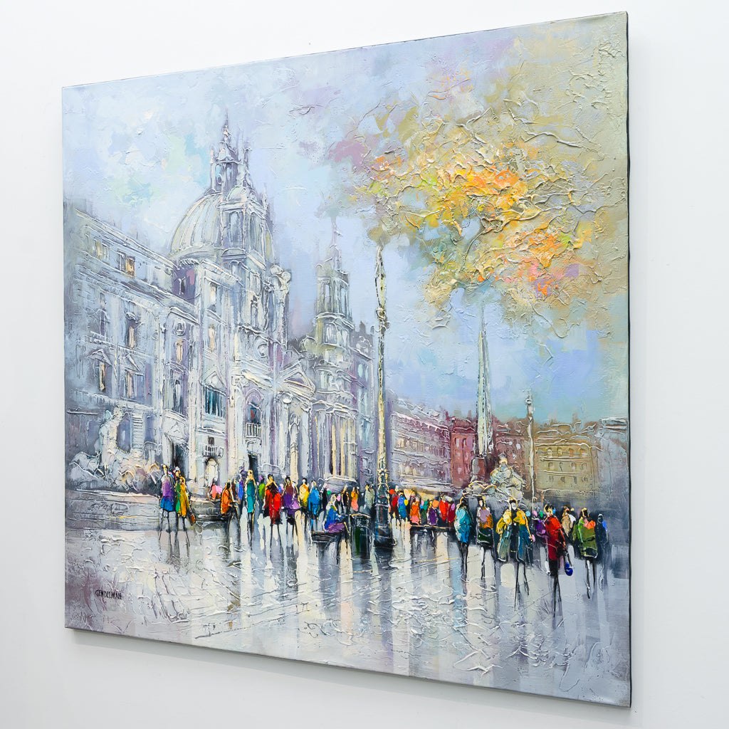 Steps Through History | 40" x 40" Acrylic on Canvas Irene Gendelman