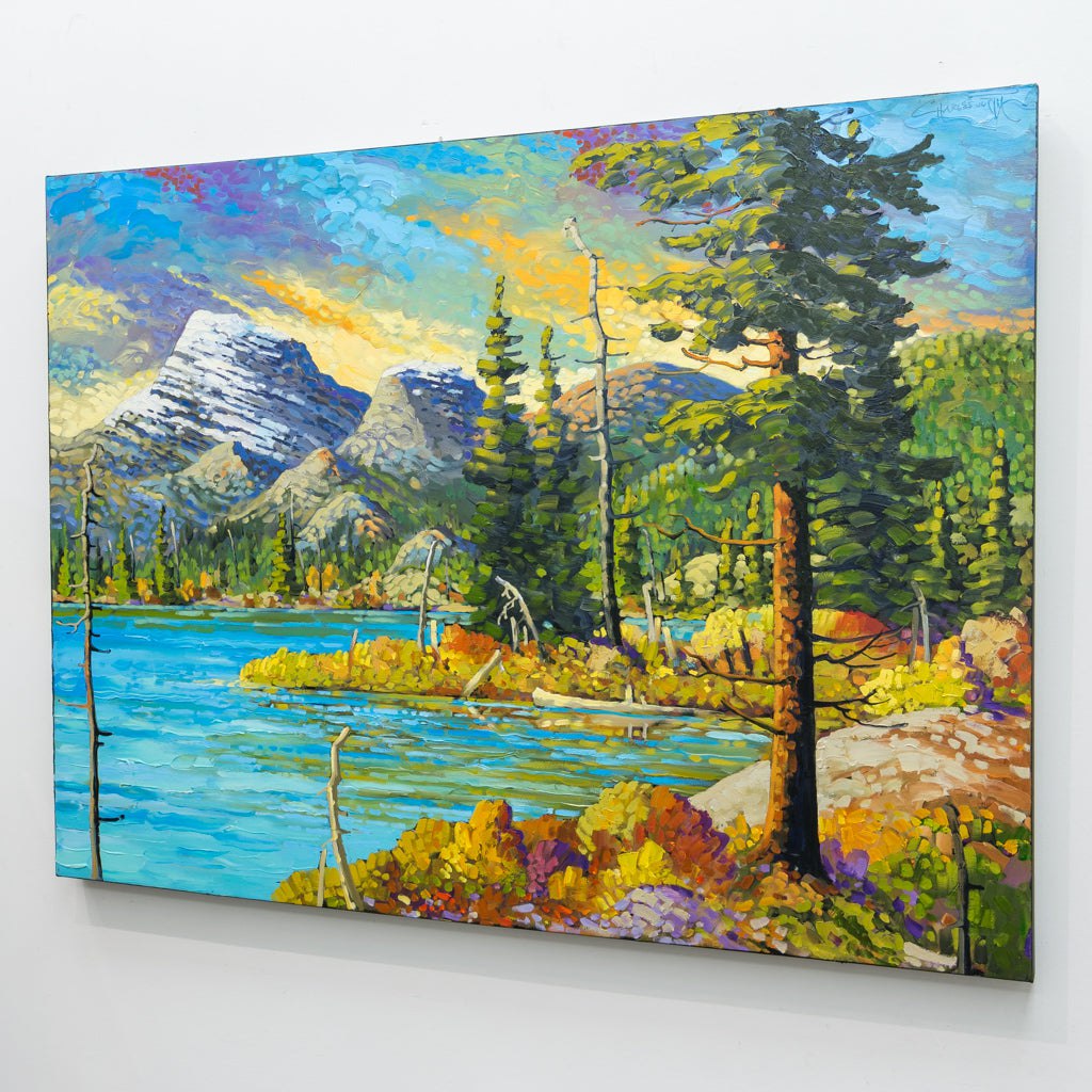 Edit Lake, Near Jasper | 30" x 40" Oil on Canvas Rod Charlesworth