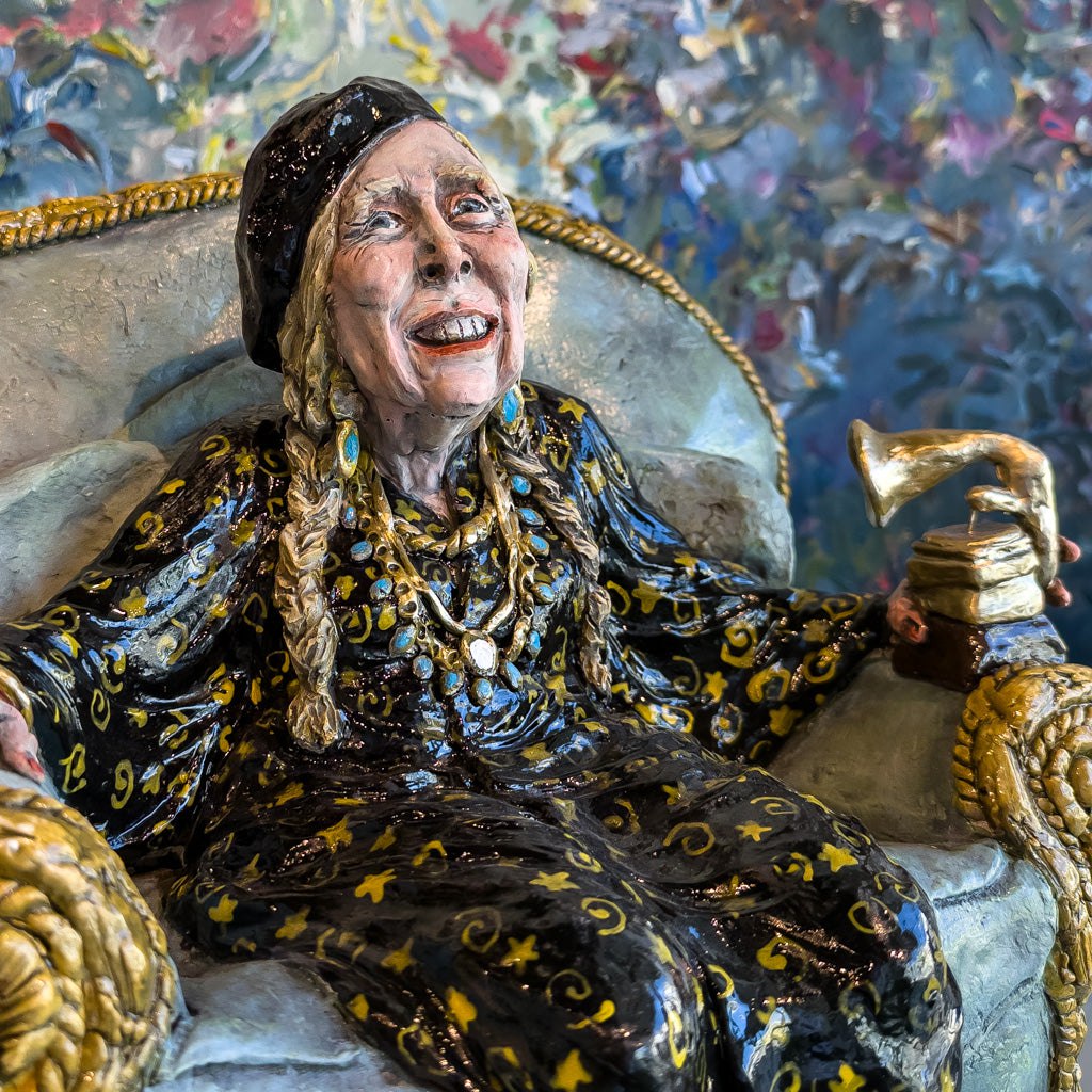 Joni Looked at Life from Both Sides Now | 15 x 15 x 12 Ceramic Elaine Brewer-White