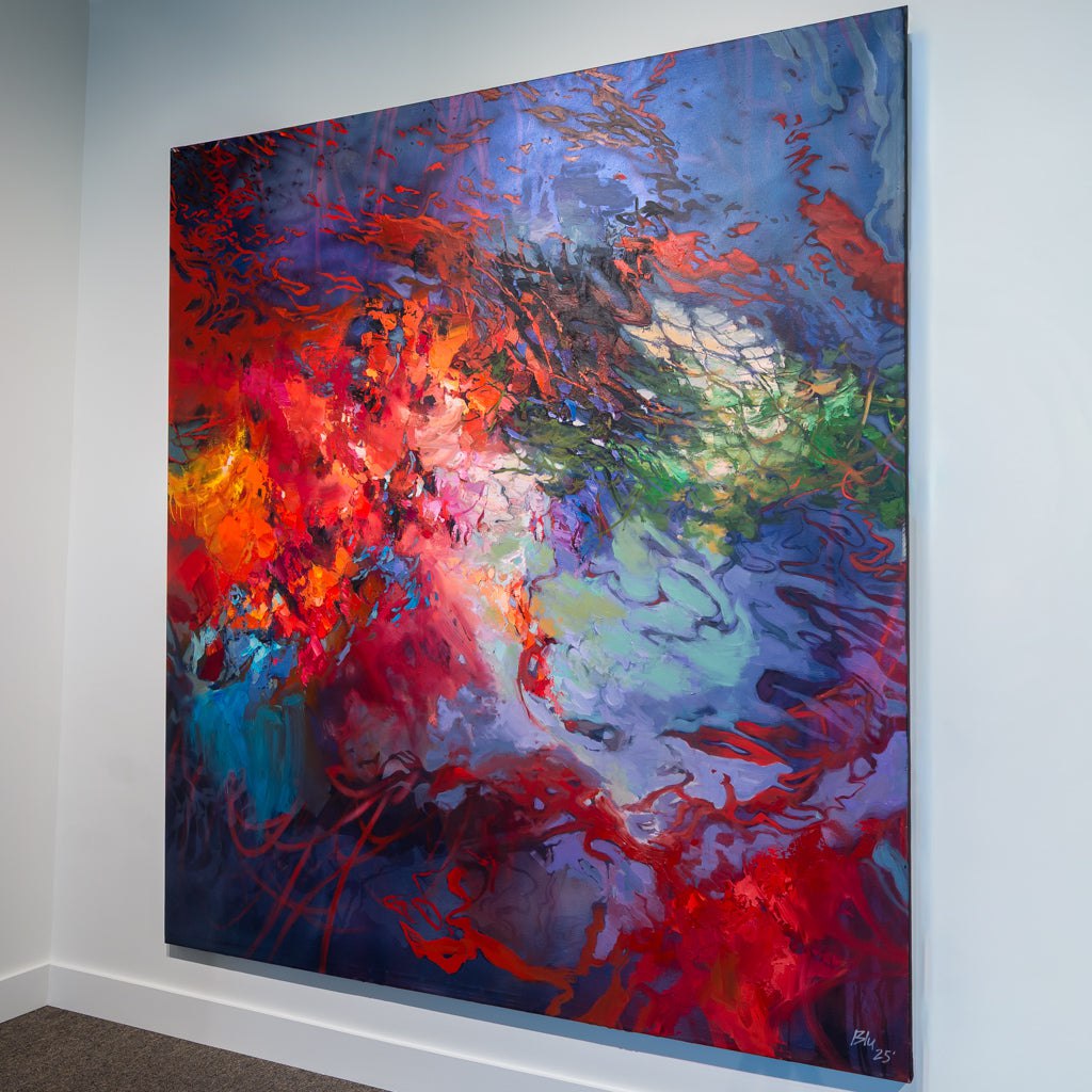The Tinted Window | 84" x76" Oil & Mixed Media on Canvas Blu Smith
