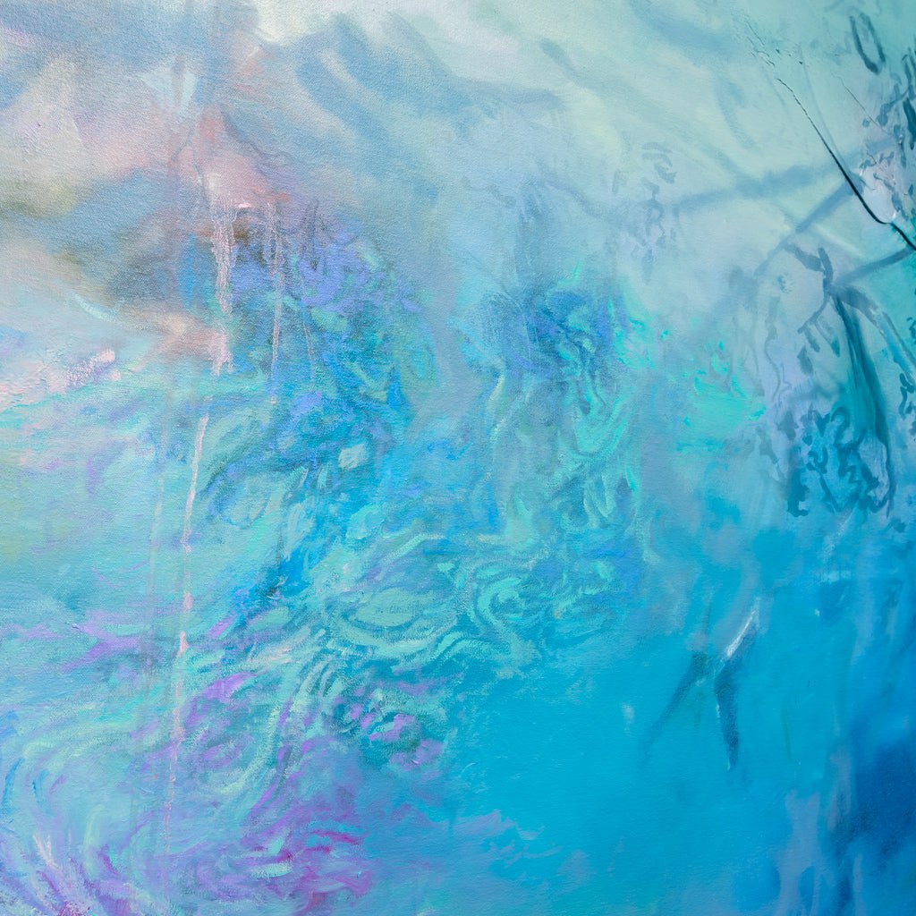 The Moments In-Between  | 84" x76" Oil, Beeswax and Acrylic on Canvas Blu Smith