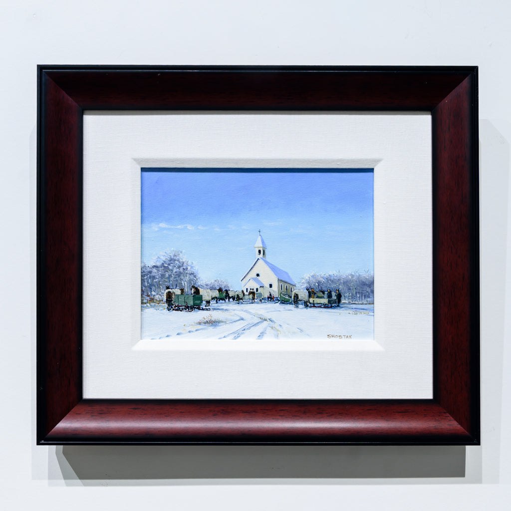 Should be alot of people at church | 9" x 12" Oil on Canvas Peter Shostak