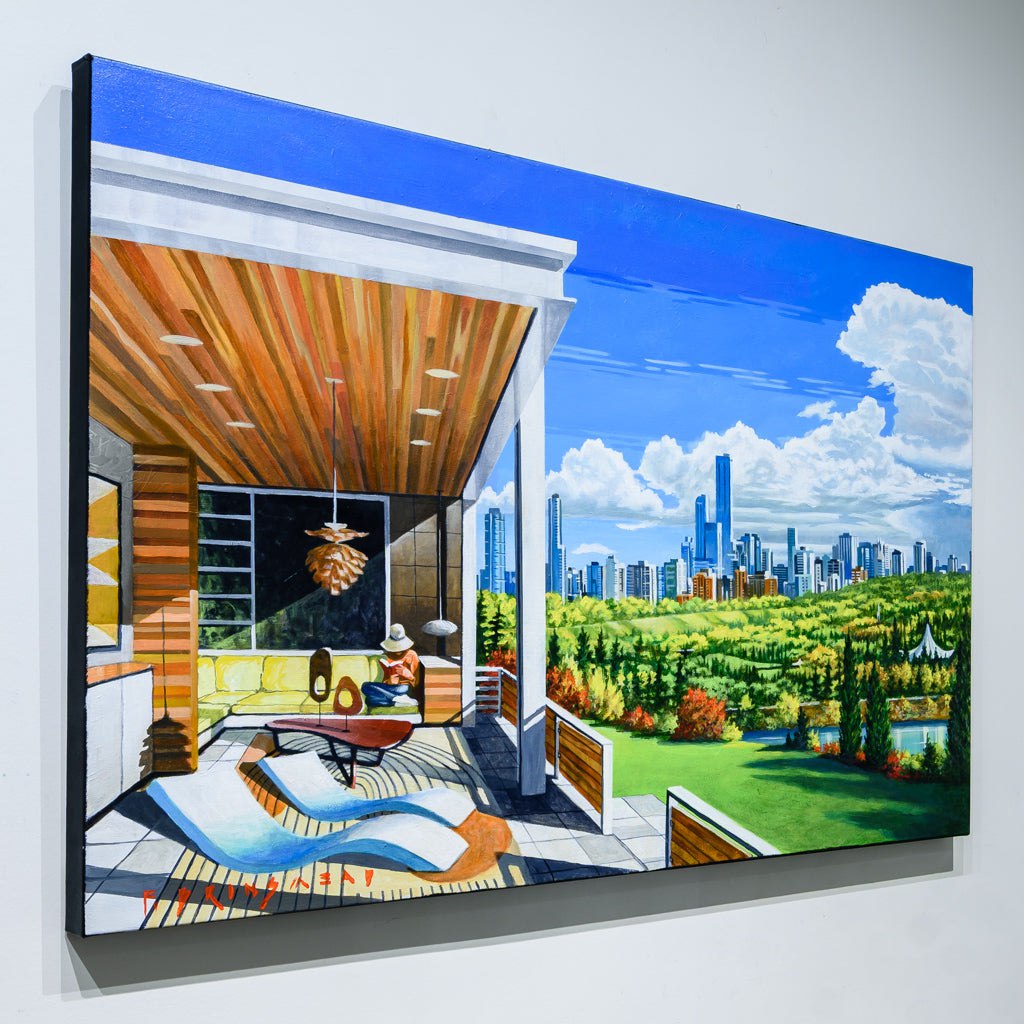 Mid Century Skyline | 30" x 48" Acrylic on Canvas Fraser Brinsmead