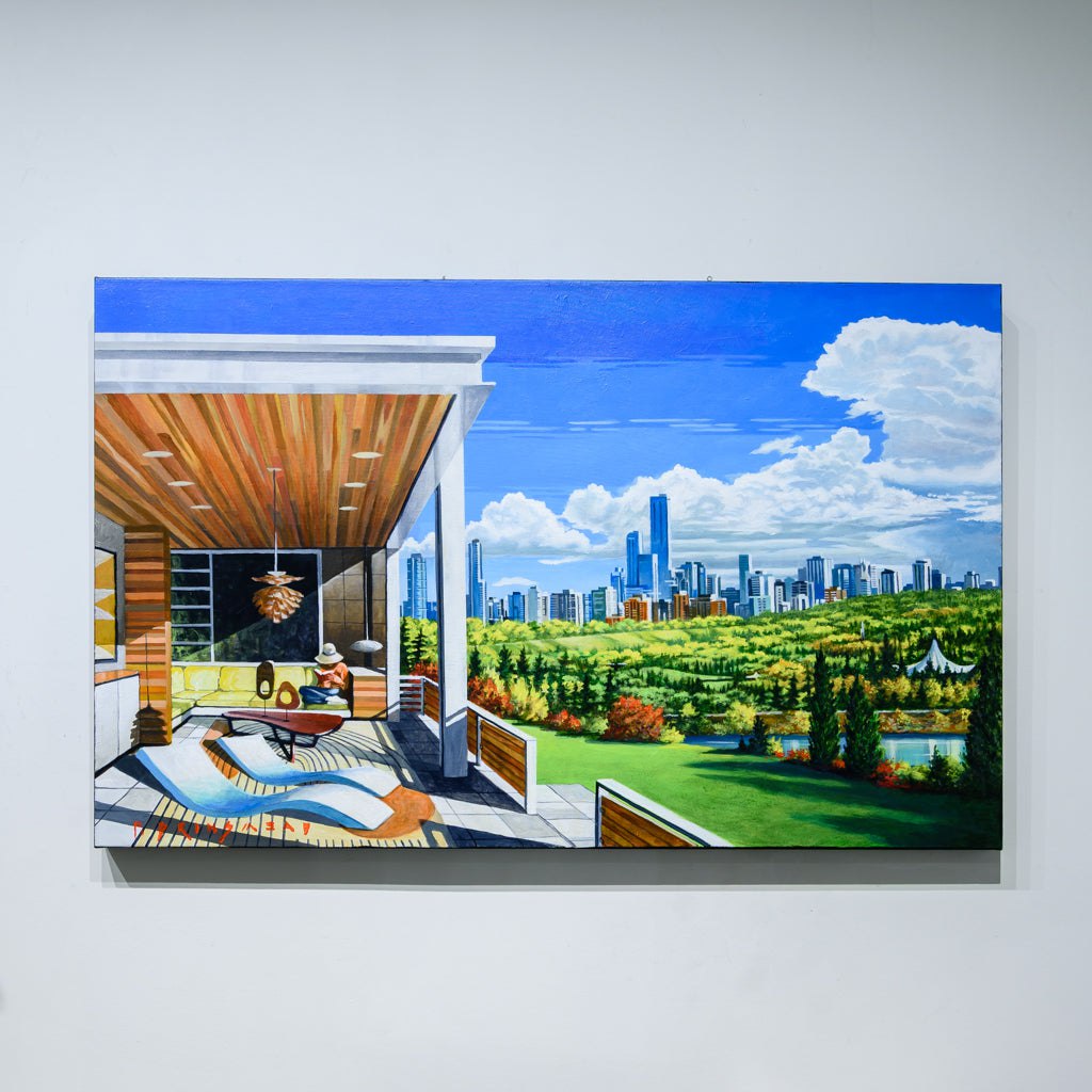 Mid Century Skyline | 30" x 48" Acrylic on Canvas Fraser Brinsmead