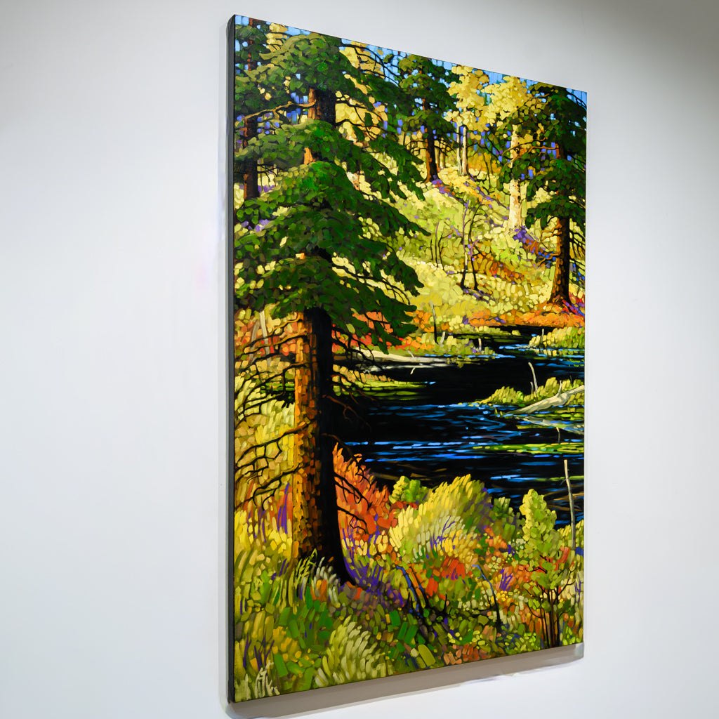 October Gold, Forest Pond | 60" x 40" Oil on Canvas Rod Charlesworth