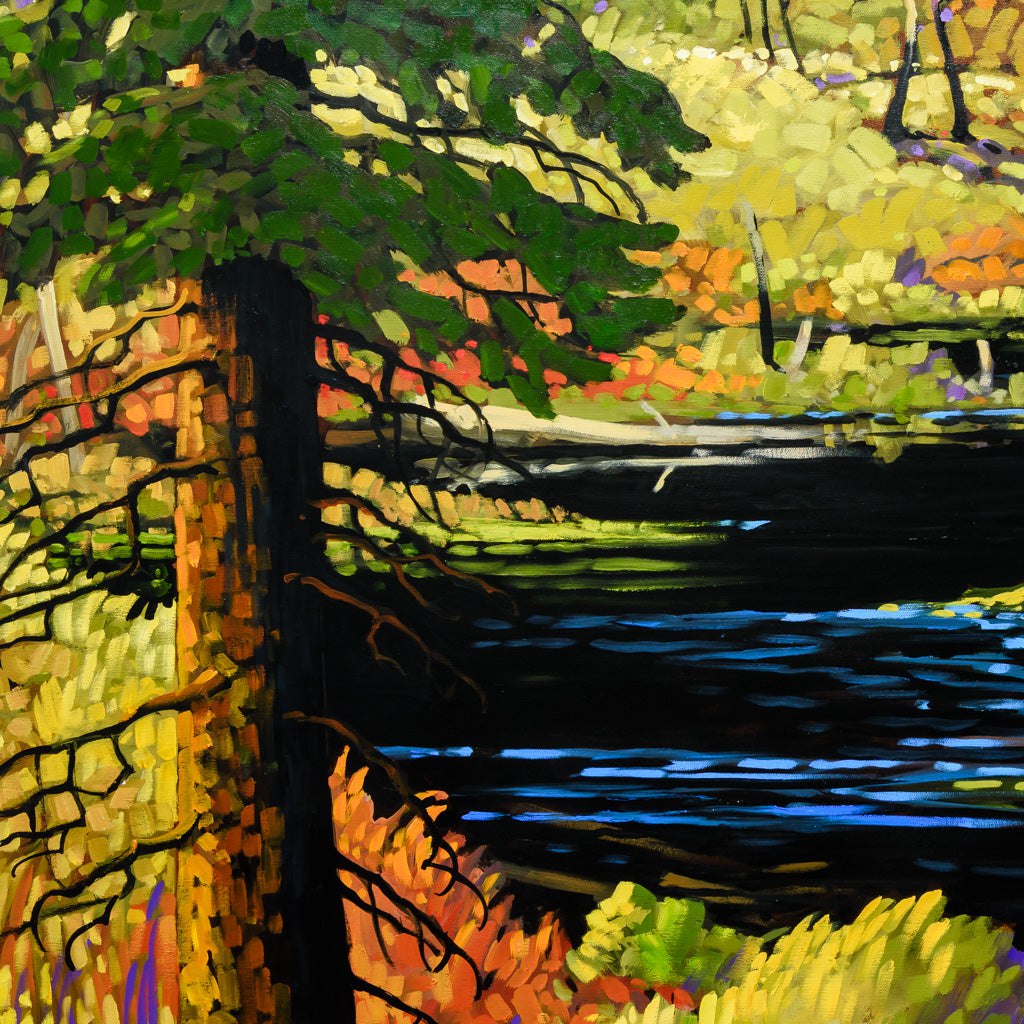 October Gold, Forest Pond | 60" x 40" Oil on Canvas Rod Charlesworth