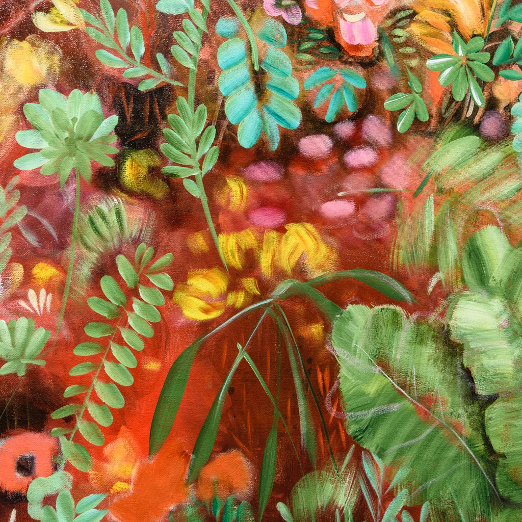 Les jardins de l'ile | 40" x 40" Acrylic on Canvas Board Ilinca Ghibu