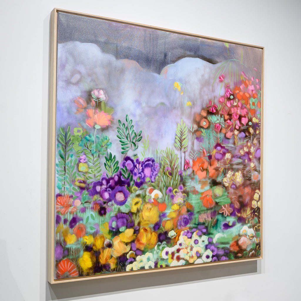 J'entends chanter les grenouilles | 40" x 40" Acrylic on Canvas Board Ilinca Ghibu