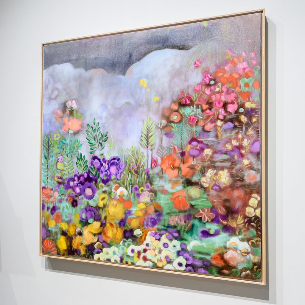 J'entends chanter les grenouilles | 40" x 40" Acrylic on Canvas Board Ilinca Ghibu
