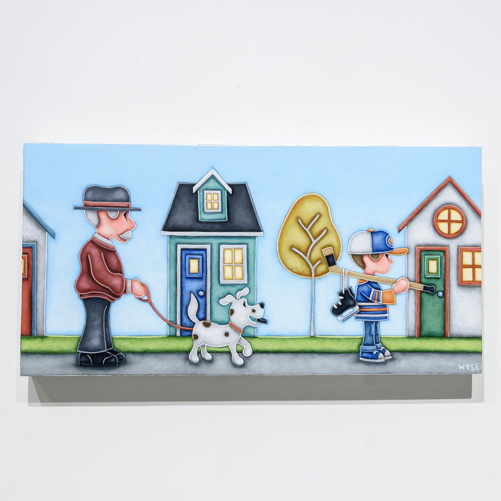 Off to the Rink | 12" x 24" Acrylic on Birch Panel Peter Wyse