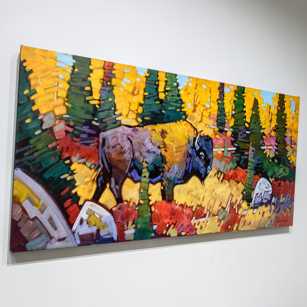 Aspen Edge, Buffalo | 30" x 60" Oil on Canvas Cameron Bird
