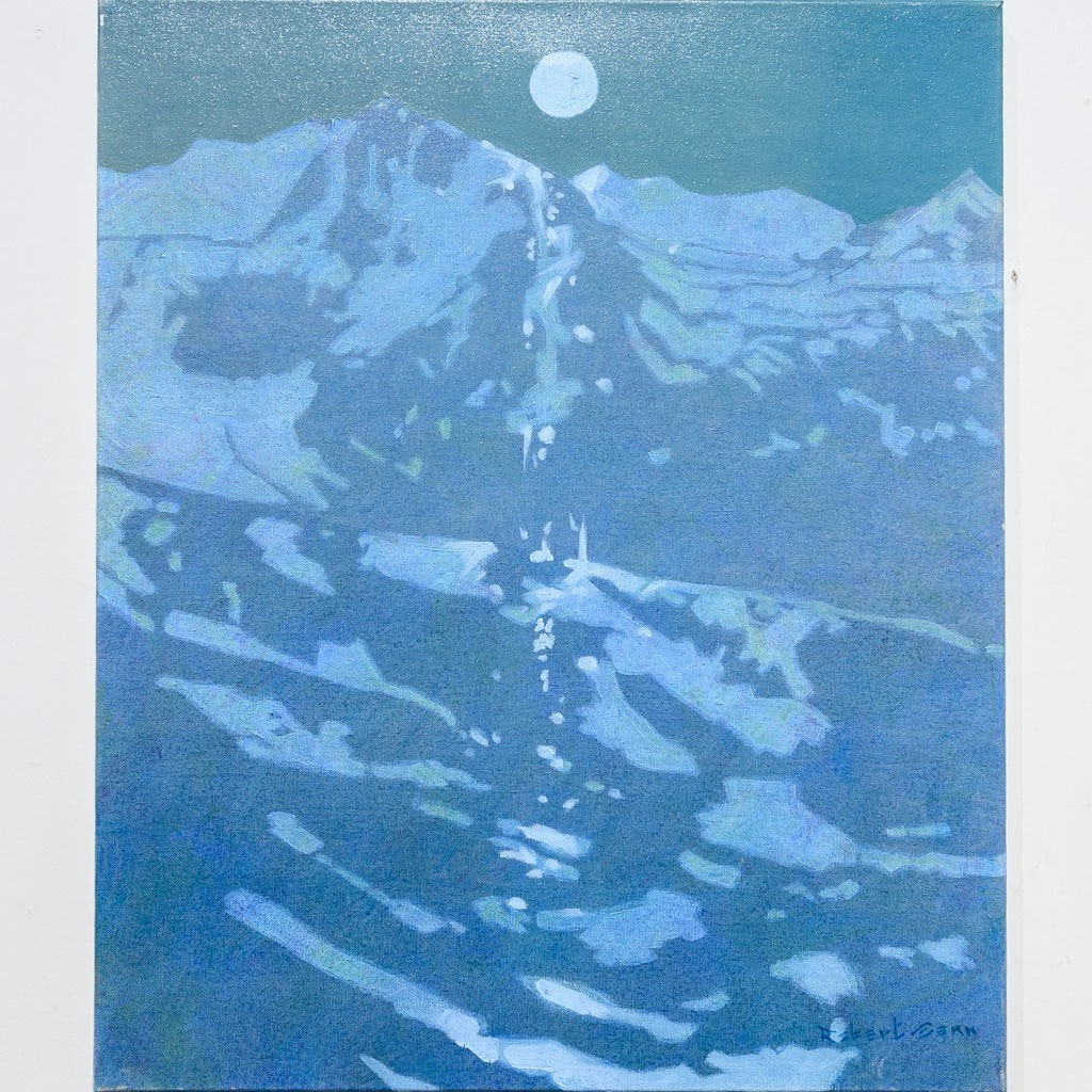 Moon Spill on the Selkirks (2004) | 24" x 20" Acrylic on Canvas Robert Genn