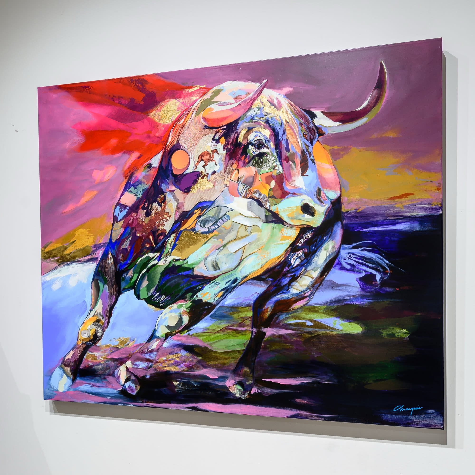 Retour su la piste | 40" x 48" Mixed Media on Canvas Annabelle Marquis