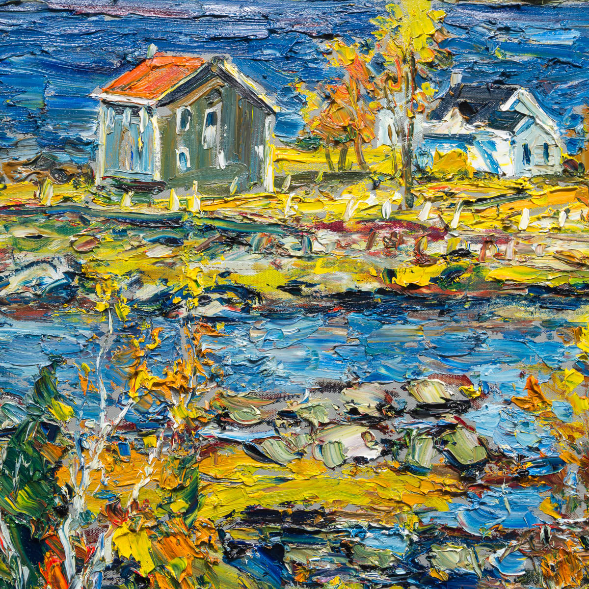 Automne a Port au Persi | 24" × 30" Original Artwork Raynald Leclerc