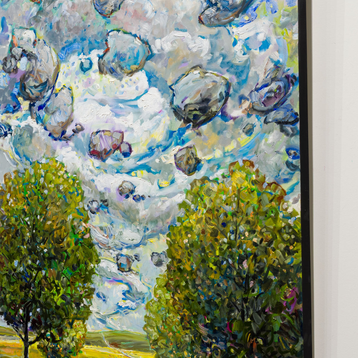 Closer angled view of Tree Lane by Steve R. Coffey showing the trees, path and textured sky.
