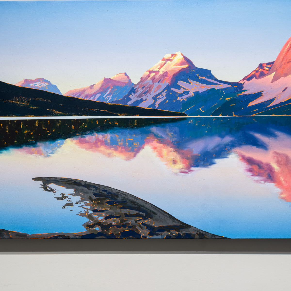Sunrise on Bow Lake | 24" × 48" Acrylic on Canvas Jenna D. Robinson