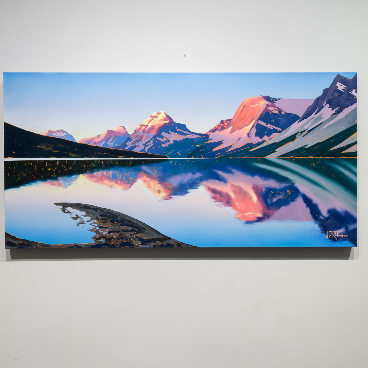 Sunrise on Bow Lake | 24" × 48" Acrylic on Canvas Jenna D. Robinson