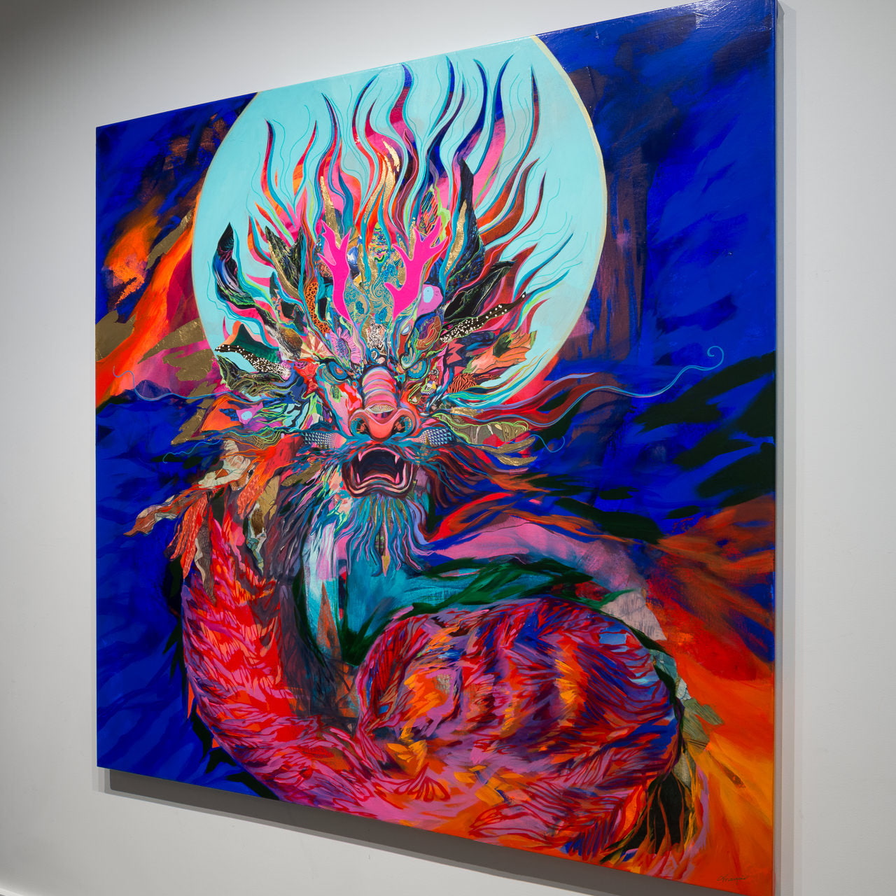 Celestial Dragon | 60" x 60" Mixed Media on canvas Annabelle Marquis