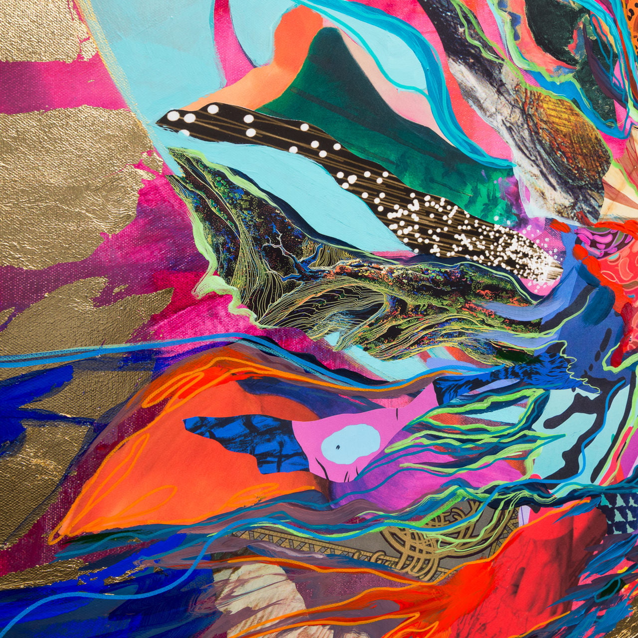 Celestial Dragon | 60" x 60" Mixed Media on canvas Annabelle Marquis